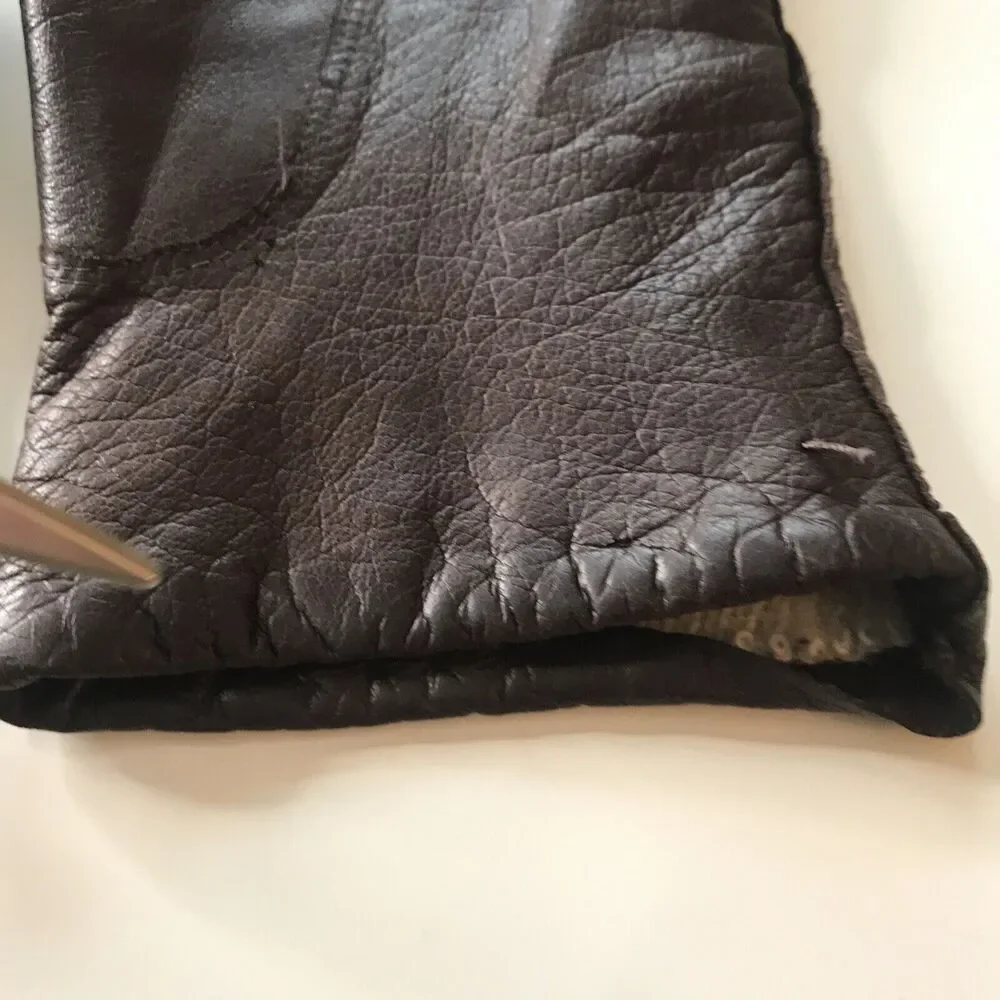 Franklin Simon womens Vintage Gloves Deep Brown Flawed-wear
